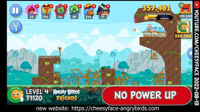 Angry Birds Friends Level 4 Tournament 1120 No Power UP Walkthrough смотреть онлайн