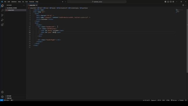 Calendar App - Part 2 - Implementing The Header (Vanilla JS) смотреть онлайн