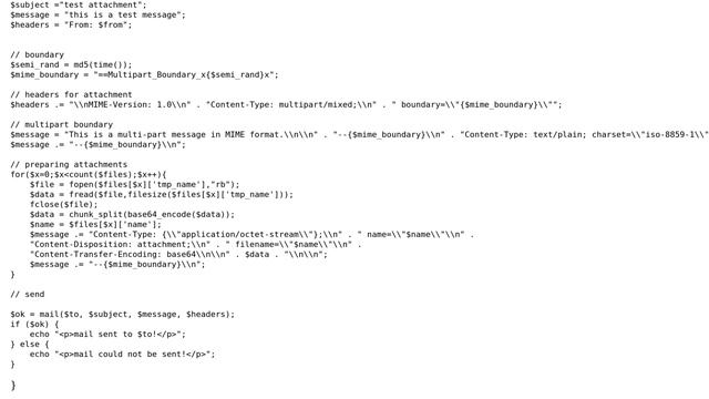 PHP: How to send emails with multiple attachments found in the same server смотреть онлайн