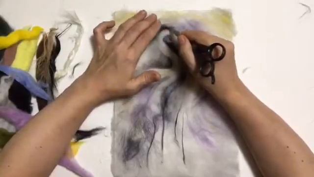 Рисуем шерстью.Фрагмент видеоурока " Цапли" смотреть онлайн