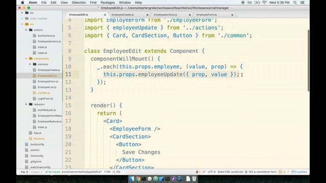 148 - Initializing Forms from State in React Native смотреть онлайн