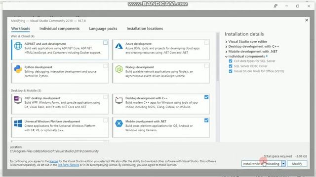 Install or Uninstall workloads/Components in Visual Studio 2019 смотреть онлайн
