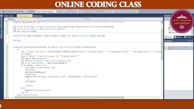 How to multiple ip address ping using asp.net/vb.net | online coding class смотреть онлайн