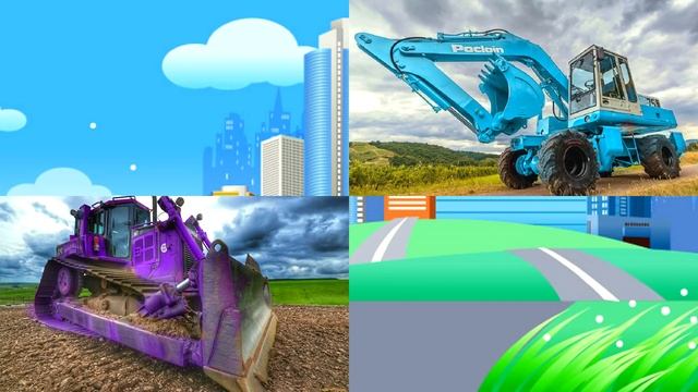 Изучаем цвета и строительный транспорт. Развивающее видео про машинки для детей смотреть онлайн