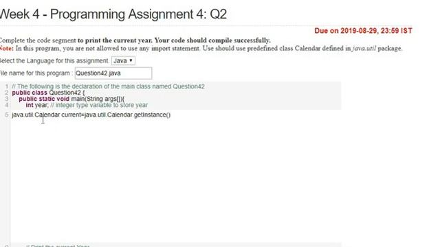 NPTEL || Programming in Java || Assignment-2 || Week-4 || 2020 смотреть онлайн