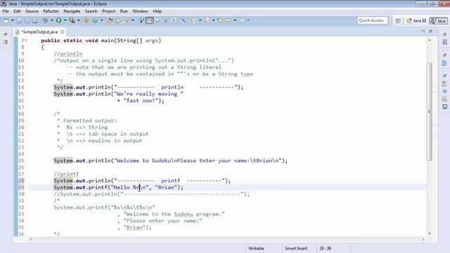 Introduction to Java Programming: PIAT [Putting It All Together] - Simple Output смотреть онлайн