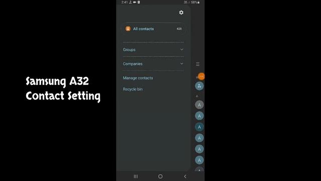Samsung Galaxy A32 Contacts Setting Contacts Import And Export смотреть онлайн