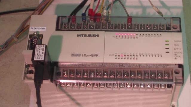 Mitsubishi Electric FX2N-48MR/FX2N-232-BD Sequencer (MELSEC - F) FX2N series　動作確認 смотреть онлайн