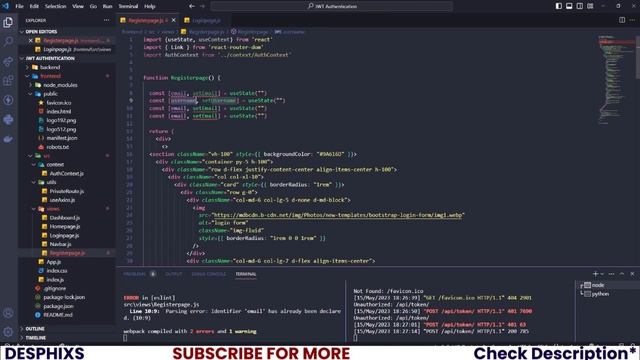 React Login, Register and Logout - Pages, Component & Routes | Part 3[ii] | Desphixs™ смотреть онлайн