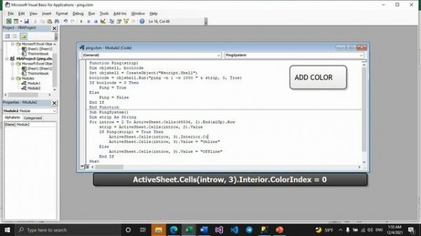 How to create Ping monitoring Using Microsoft Excel