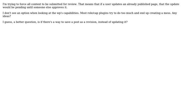 Wordpress: Force "submit for review" on update? смотреть онлайн