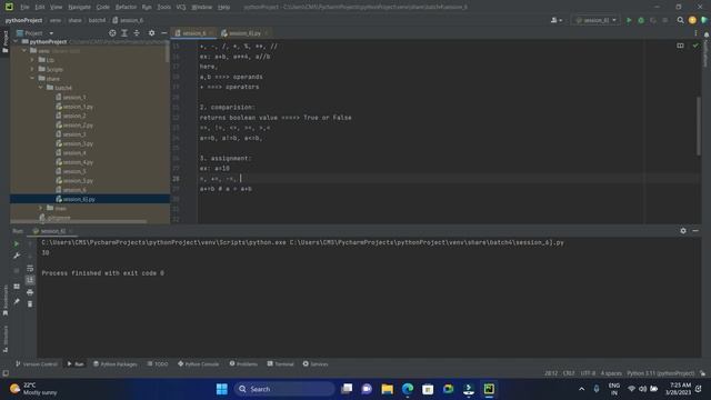 Session_6 - Operators #pythontutorialsforbeginners #PythonCourse смотреть онлайн