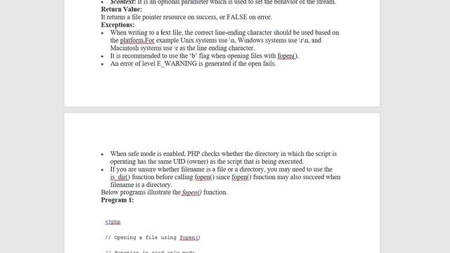 PHP | fopen Function Open file or URL смотреть онлайн