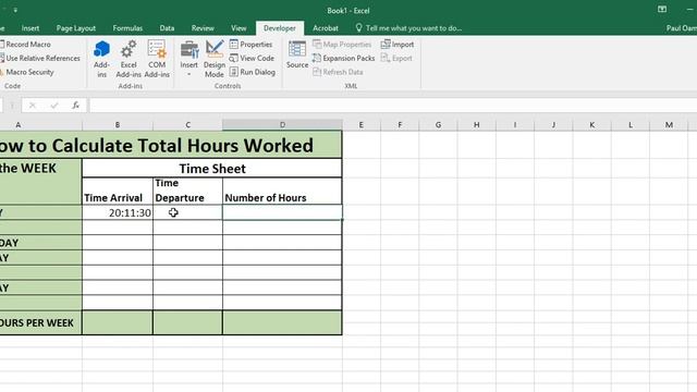 How to Calculate Total Hours Worked in Excel using VBA without UserForm смотреть онлайн