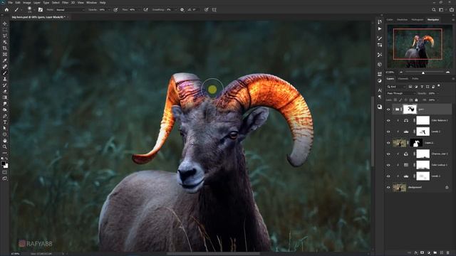 Glow Effect Fantasy Bighorn Photoshop Tutorial смотреть онлайн