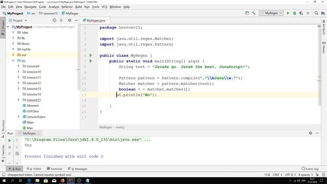 Java - урок 15.4 (Регулярные выражения matcher.find(). Часть 2) смотреть онлайн