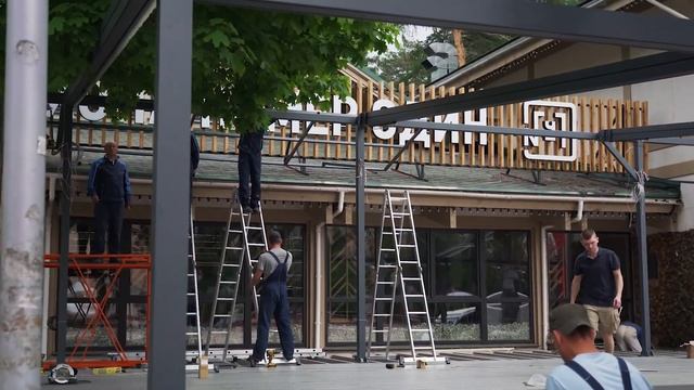 Веранда для ресторана Чайхона в Балашихе с автоматическими тентами. смотреть онлайн