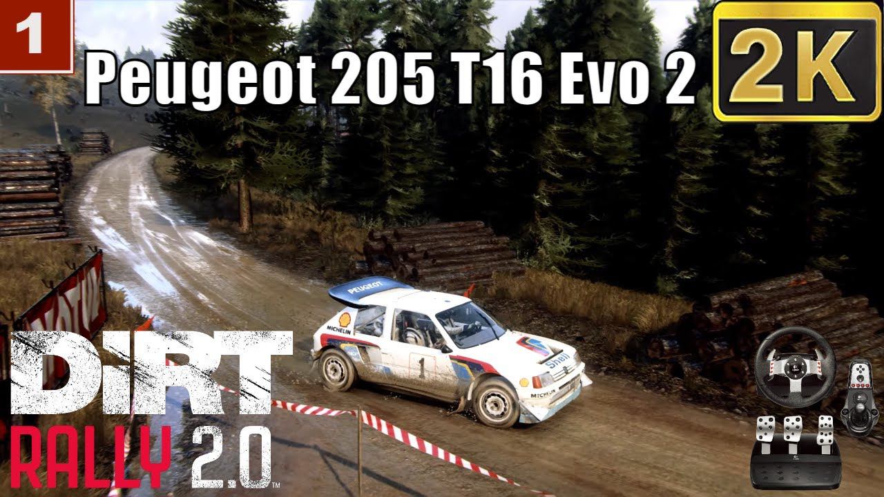 2К DiRT Rally 2.0 gameplay Peugeot 205 T16 Evo 2 Logitech g27 смотреть онлайн