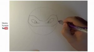 How to draw ninja turtles 2012 Raphael, Как нарисовать черепашек ниндзя
