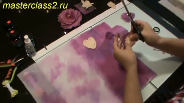 Цветы из ткани. Мастер класс Пион из ткани. Часть 3 смотреть онлайн