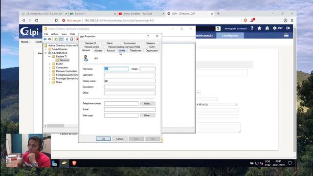 30. Importando usuários e grupos do Active Directory para o GLPI смотреть онлайн