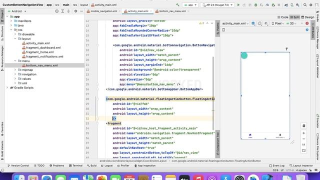 [ANDROID] BottomNavigationView With FloatingActionButton | CodeWorked смотреть онлайн
