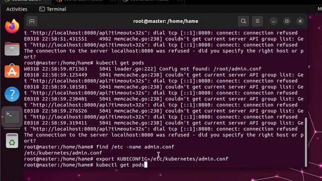 kubectl get nodes Config not found: /root/admin.conf | couldn't get current server API group list смотреть онлайн