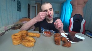 МУКБАНГ ШАУРМА СО СВИНИНОЙ / СНЕКИ : НАГГЕТСЫ, КРЕВЕТКИ ЛУКОВЫЕ КОЛЬЦА / EATING / Mukbang ASMR АСМР