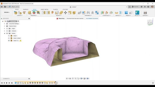 Fusion 360 Express | MESH | EP102: modify - PLANE CUT смотреть онлайн