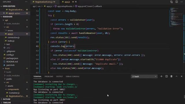 Rideshare app part 12 - ReactJS - Submitting the registration form смотреть онлайн