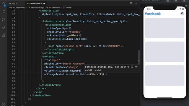 React native - Facebook UI - SearchBar смотреть онлайн