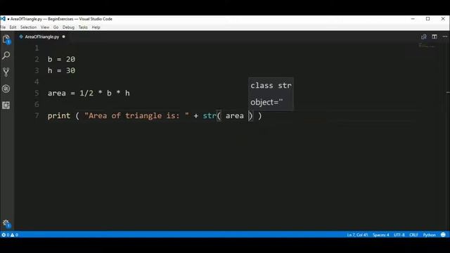 area of triangle in python ? смотреть онлайн