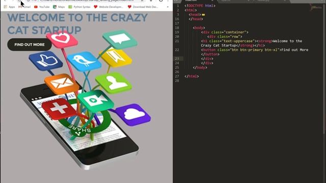 How to Creat a Startup Landing Page using Bootstrap part 3 | Web Development Tutorials in URDU смотреть онлайн