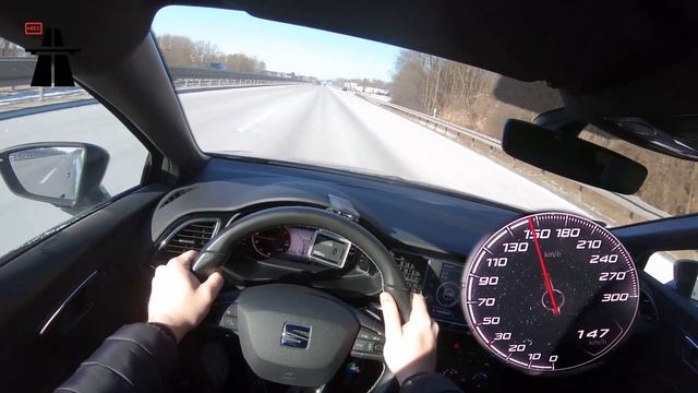 2018 SEAT LEON CUPRA (300 HP) ACCELERATION ON GERMAN AUTOBAHN смотреть онлайн