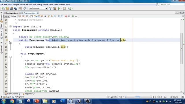 #05 (Java Lab Ex 3) Generate Payslip by Inheriting the Members from One Class | CS8383 | RK Keynote смотреть онлайн