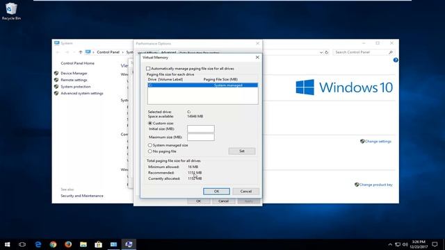Windows 10 Optimize Performance Using Virtual Memory смотреть онлайн
