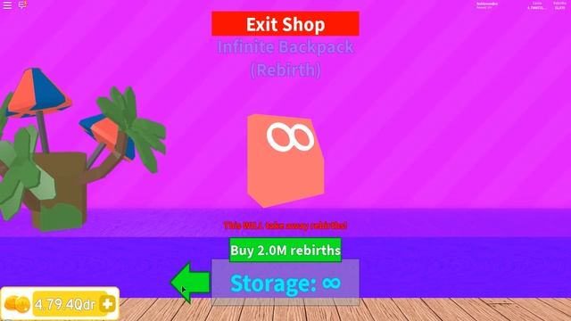 БЕСКОНЕЧНЫЙ РЮКЗАК ЗА 50,000 ПЕРЕРОЖДЕНИЙ В СИМУЛЯТОРЕ ПЫЛЕСОСА! Roblox Simulator смотреть онлайн