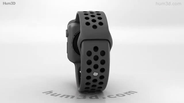 Apple Watch Series 3 Nike+ 38mm Space Gray Case Anthracite/Black Sport Band 3D model by Hum3D.com смотреть онлайн