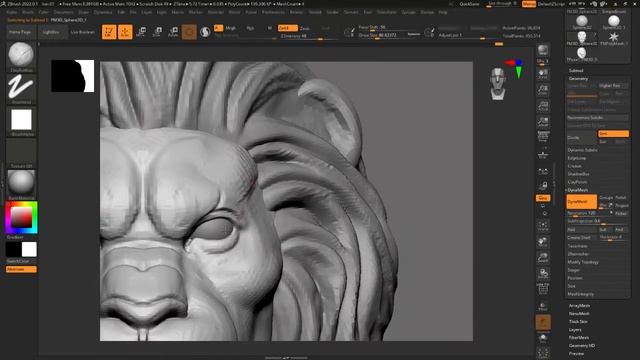 lion pendent Sculpt in ZBRUSH ( jewelery design) смотреть онлайн
