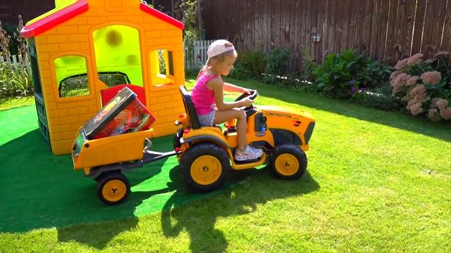 Строим мост из блоков Машинки Трактор Бензовоз Экскаватор Автокран упали Игрушки для мальчиков смотреть онлайн