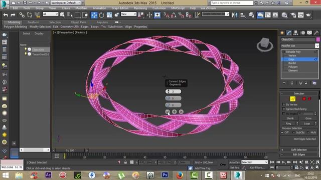 3Ds Max. Создание золотого кольца для 3D печати. Creating golden ring for 3d printing. смотреть онлайн