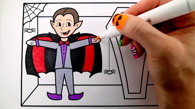 How to Draw a HALLOWEEN VAMPIRE for Kids 🦇🎃👀👻 Halloween Vampire Drawing and Coloring Pages смотреть онлайн