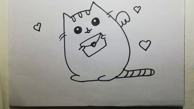 Как нарисовать Котика мелками . How To Draw a Kitty with crayons. смотреть онлайн