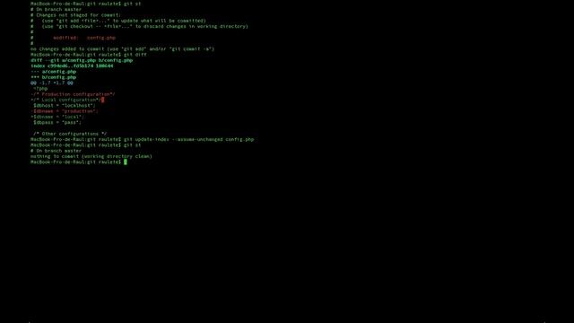Git Example : Ignore changes in tracked file смотреть онлайн