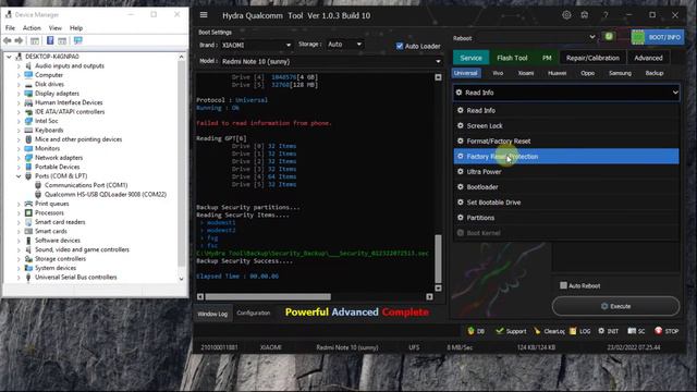 REDMI NOTE 10 SUNNY REMOVE FRP | TEST POINT EDL | HYDRA TOOL