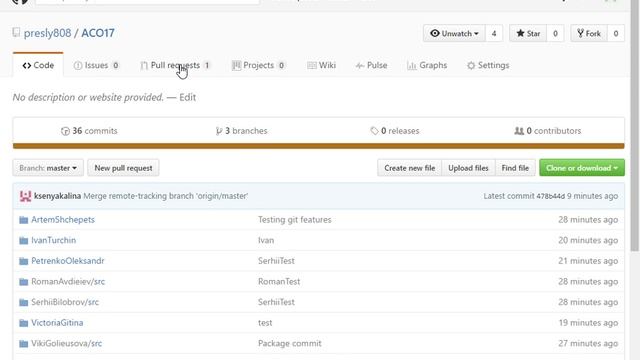 03 own branch push pull request смотреть онлайн