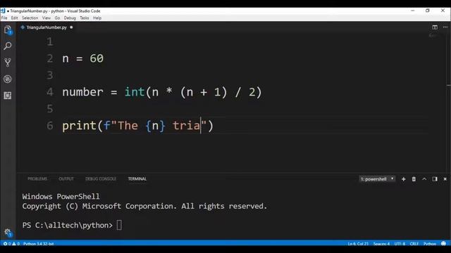triangular number in python ? смотреть онлайн