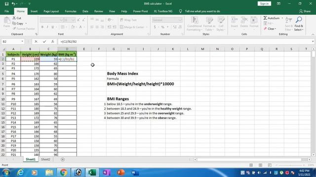 How to Calculate Body Mass Index (BMI) in Excel? смотреть онлайн