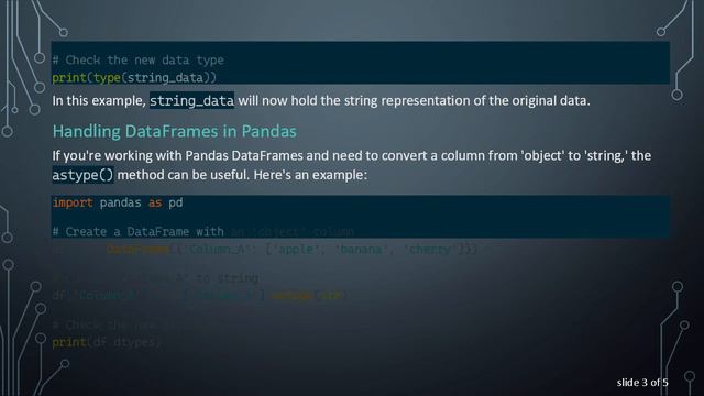 Converting Data Type from Object to String in Python смотреть онлайн