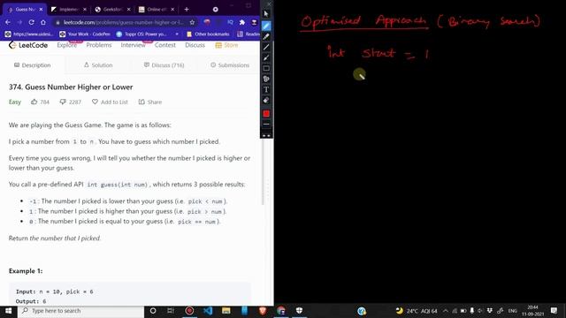 374 Guess Number Higher or Lower | Zero to FAANG Kunal | Searching in Arrays | Leetcode смотреть онлайн